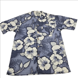 Box Office Tropical Button Down Short Sleeve Shirt Size Medium